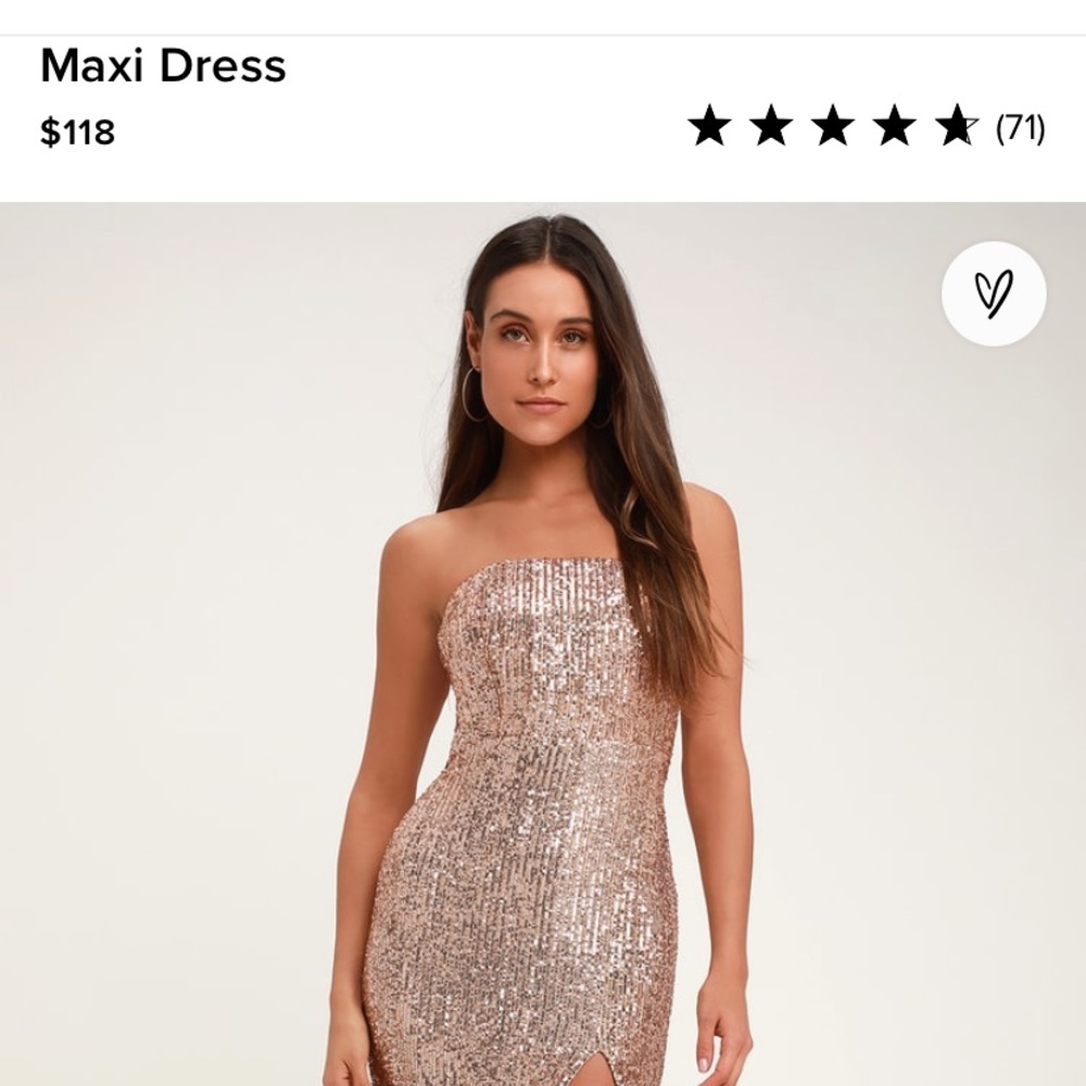 Lulus Gold Strapless Sequin Maxi Dress Size Large